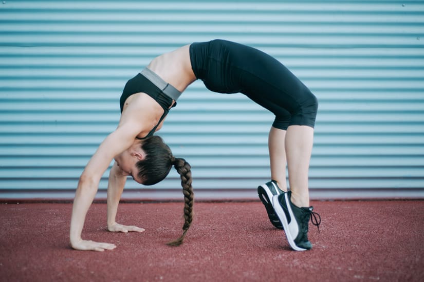 Woman doing gymnastics